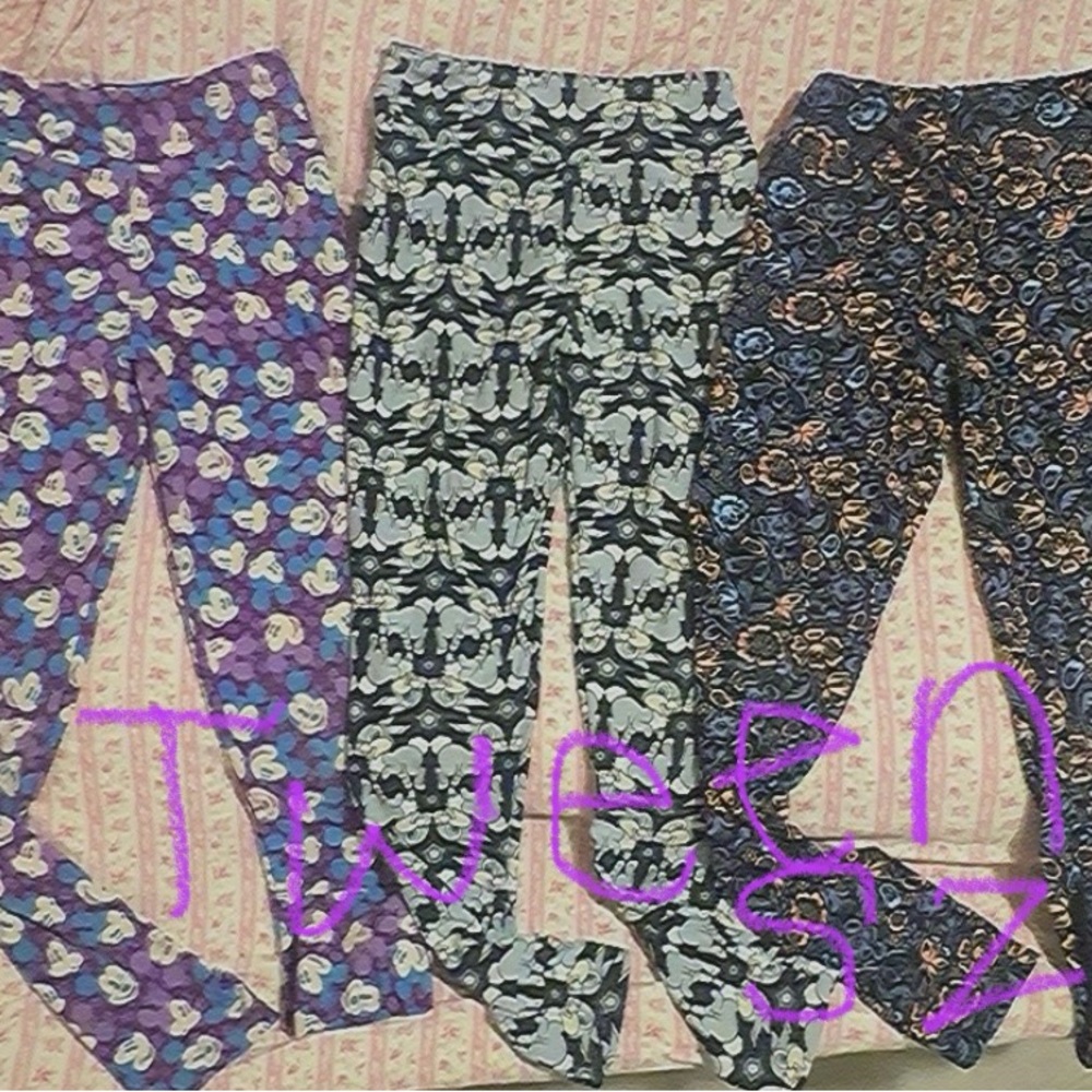 LuLaRoe Disney multi Kids Leggings - Purple, Black, Blue Patterns